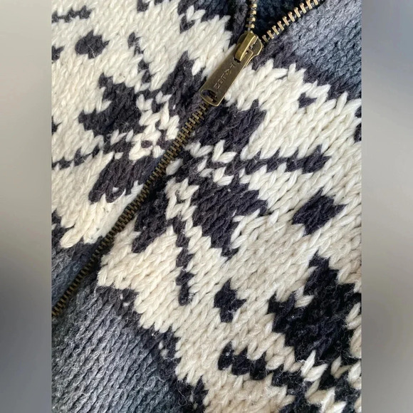 Vintage Gap Wool Sweater Men’s Large Hand Knit Talon Zipper Zip Up - Picture 7 of 9